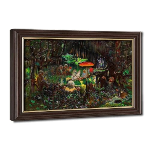 Poster sur toile art de la forêt fantastique, paysage de contes de fées 61x91 cm