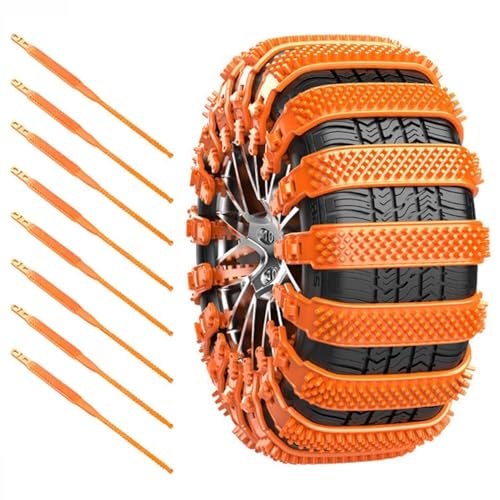 Chaînes à neige de voiture réutilisables orange à installation rapide