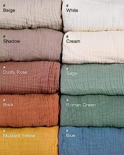 Image of Pack and Play Sheets for Baby Boys and Girls 39 inchx27 inchx3 inch, Neutral Muslin Cotton Pack N Play Mattresses Sheet with Boho Style, Soft and Breathable Comfort (Beige)
