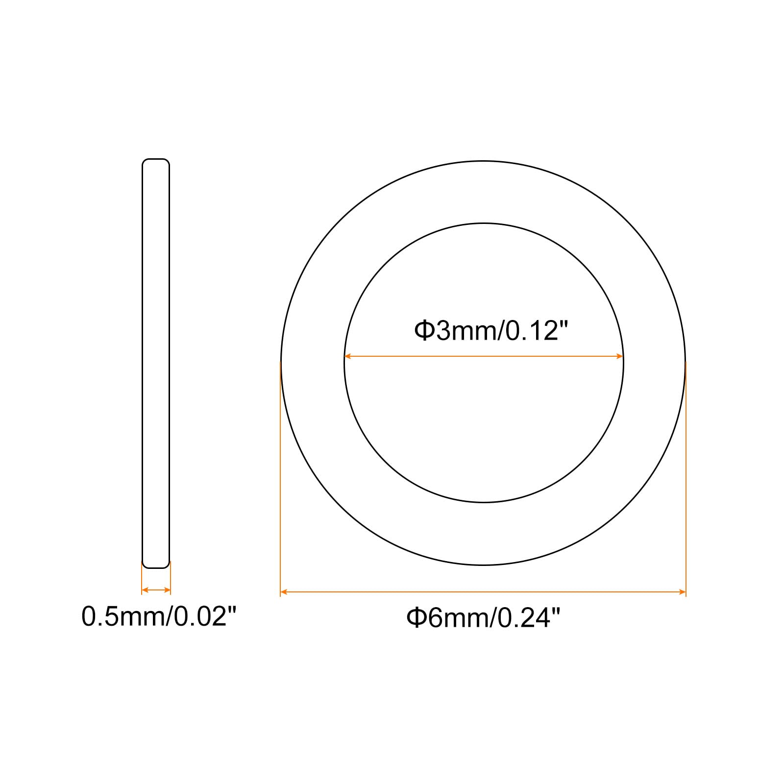 MECCANIXITY 6-Pack Brass Flat Washer – M14 Copper Crush Washers, 14mm ID X 28mm OD X 2.5mm Thick For Bolts, Machinery & Outdoor Repairs