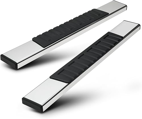 Miniatura 9 de M-AUTO Estribos laterales de 6 pulgadas de repuesto para Chevrolet Silverado GMC Sierra 1500 2500HD 3500HD Crew Cab de acero inoxidable estilo de