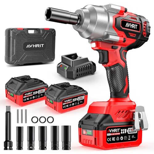 Avhrit Akku Schlagschrauber 1300N.m mit 2x 4000mAh Lithium Batterie, Professional 1/2' Bürstenloser...