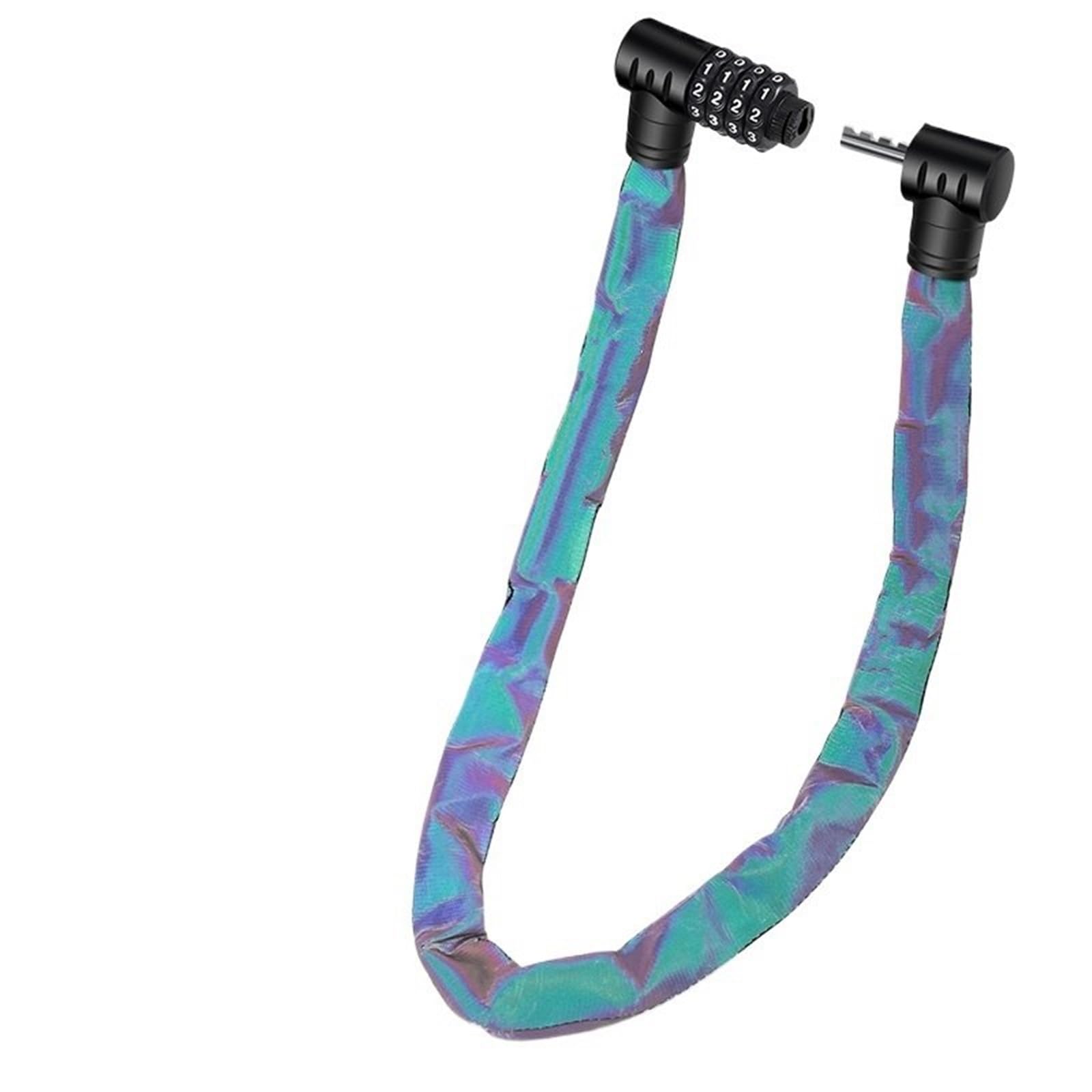 Hdrtcbu Color-About 72Cm Chain Lock Reflective Motorcycle Chain Lock 72/75Cm Zinc Alloy Bicycles Anti-Theft Portable Mtb Road Bike Password Padlock Motorbike Lock(Color-About 72Cm)