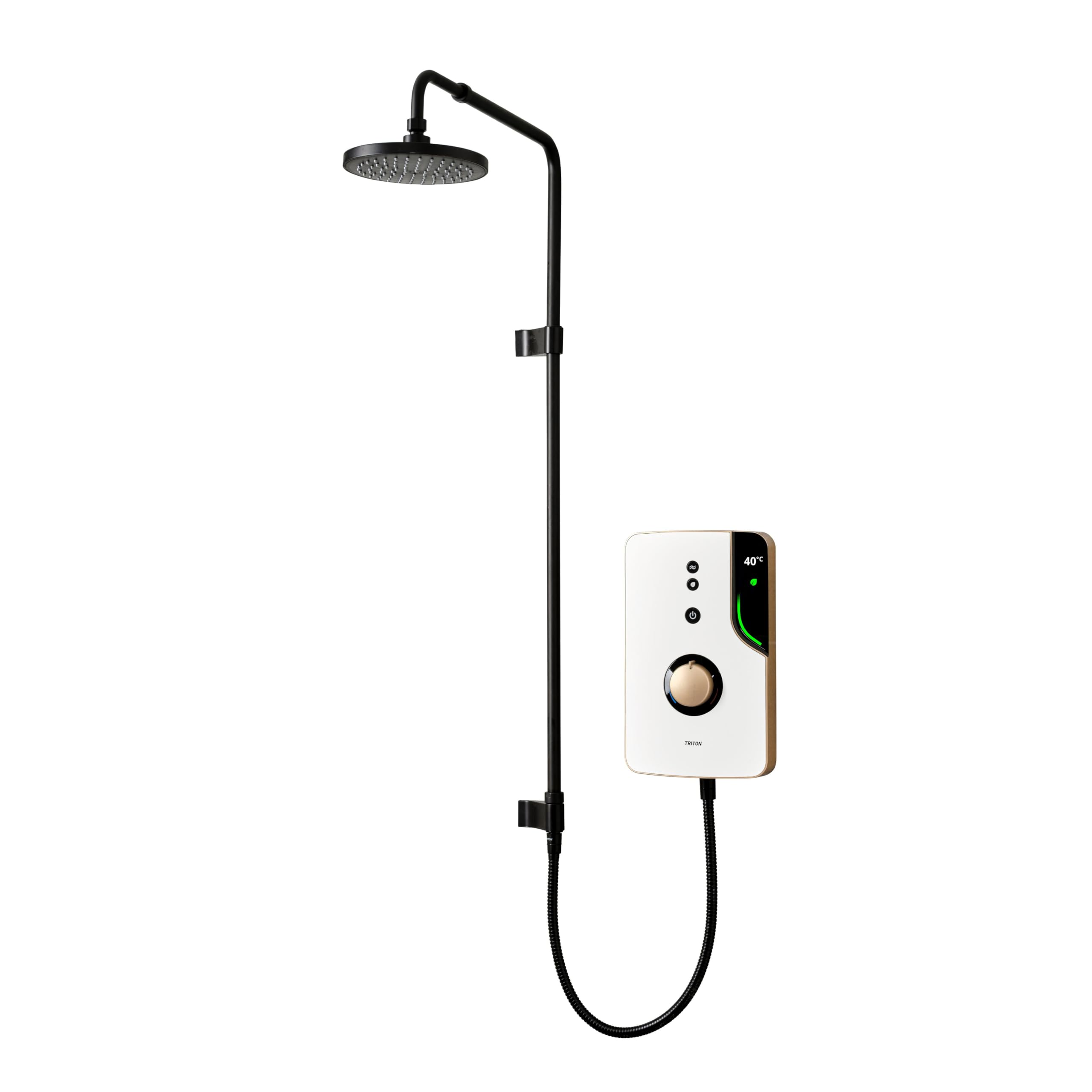 Triton Enlight&Reg; Taupe / Brass 9Kw With Back To Wall Black Kit