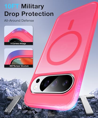 Image of [NO.1 Magnetic for Google Pixel 10 Pro XL Case with MagSafe [Military Shockproof][Translucent Matte][Anti-Fingerprint] Soft Silicone Bumper for Google Pixel 10 Pro XL Phone Case Slim, Rose
