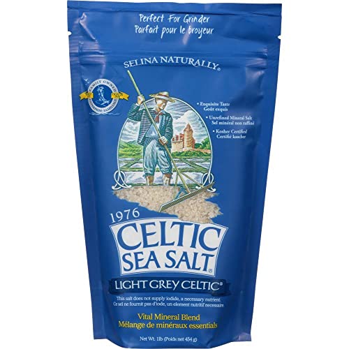 Light Grey Celtic Sea Salt 1 Pound Resealable Bag – Additive-Free, Delicious Sea Salt, Perfect for Cooking, Baking and More – Gluten-Free, Non-GMO Verified, Kosher and Paleo-Friendly