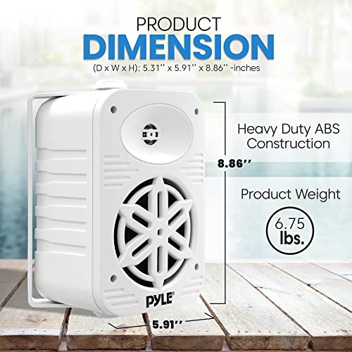 Image of PyleUsa Indoor Outdoor Speakers Pair-500 Watt Dual Waterproof 5.25 inch 2-Way Full Range Speaker System w / 1 /2 inchHigh Compliance Polymer Tweeter - in-Home, Boat, Marine,Deck,Patio,Poolside (White) PDWR55WT