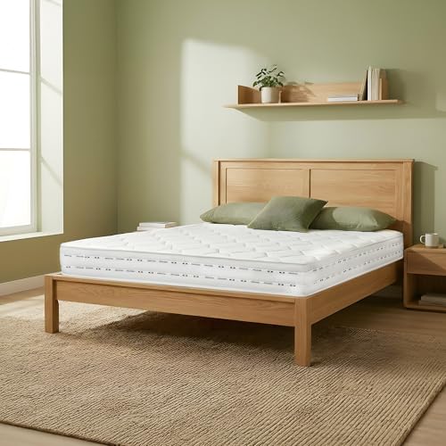 Materasso Matrimoniale, 160x190cm, in WATERFOAM, Altezza 20 cm Reali,Rivestimento in Aloe Vera Antibatterico, Spedito Sottovuoto Arrotolato, 100% Made in Italy (160 x 190 Cm Matrimoniale)