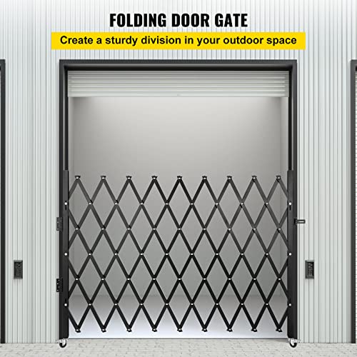 VEVOR Einzelnes Sicherheitstor, Falttürtor, Akkordeon-Sicherheitstor aus Stahl, 131x 188 cm Erweiterbares Sicherheitstor, 360° Rollendes Barrikadentor, Scherentor oder Tür mit Vorhängeschloss
