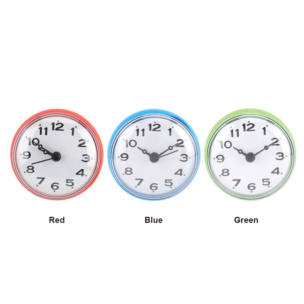 Yosoo Impermeabile orologio con ventosa doccia tondo orologio quadrante digitale per bagno doccia bagno di Arabica banduhr montaggio a parete, verde