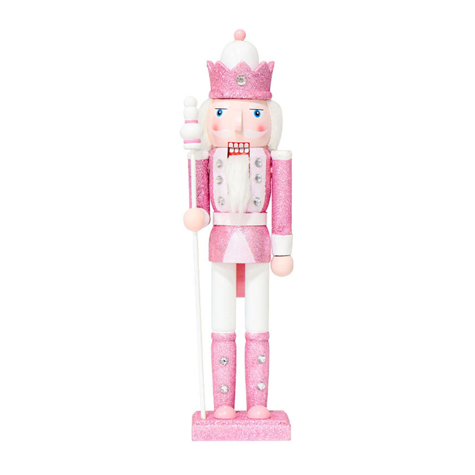 Msioytog Sparkling Wooden Nut Figure Statue 38CM Festive Tabletop Centerpiece for Christmas Home Party Decoration Nut Figure Home Decoration
