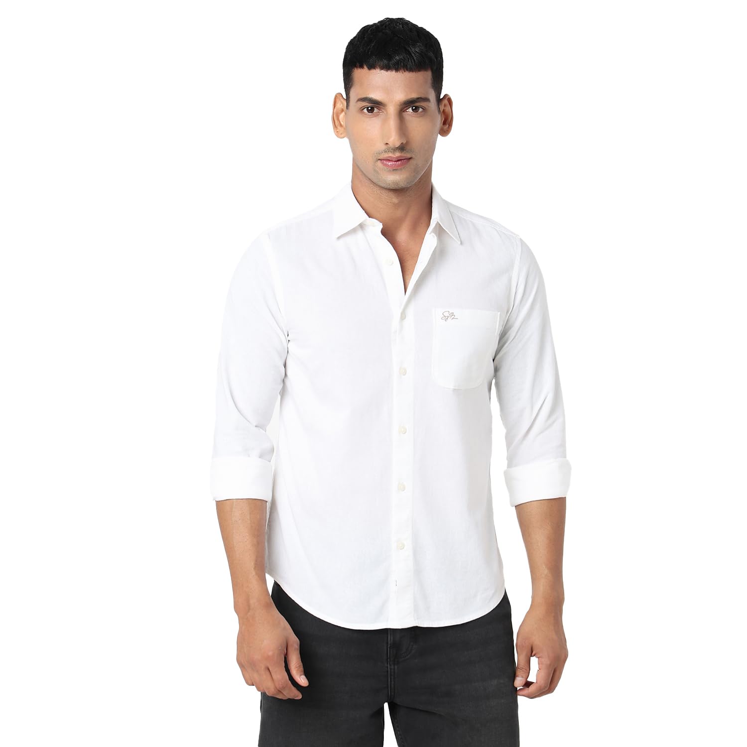 spykar Men's Regular Fit Full Sleeve Cotton Solid Casual Shirts-picture-29