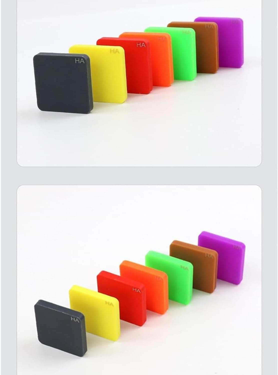 Shore Hardness Test Block Type A, 7 Block Shore Hardness Test Block Kit, Range is 30HSA -90HSA, for Elastomer, Soft Rubber, Size 50x50x8mm.