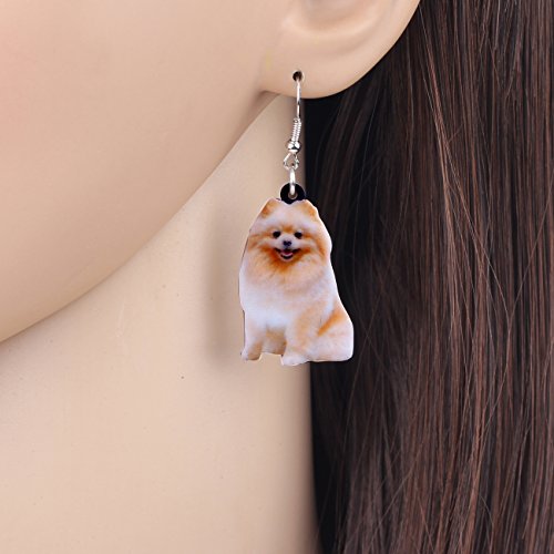 Newei Acrylic Sweet Pomeranian Dog Earrings Dangle Drop Gift For Women Girl Charms Animal Jewelry #TOP1