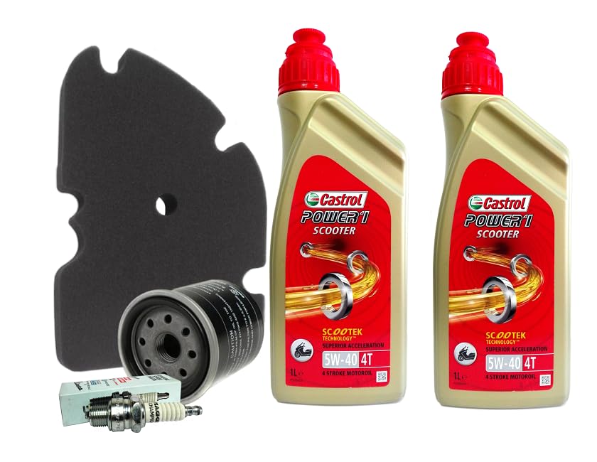  Kit tagliando 5W40 filtro olio aria originale candela compatibile Piaggio Vespa GTS 250 300