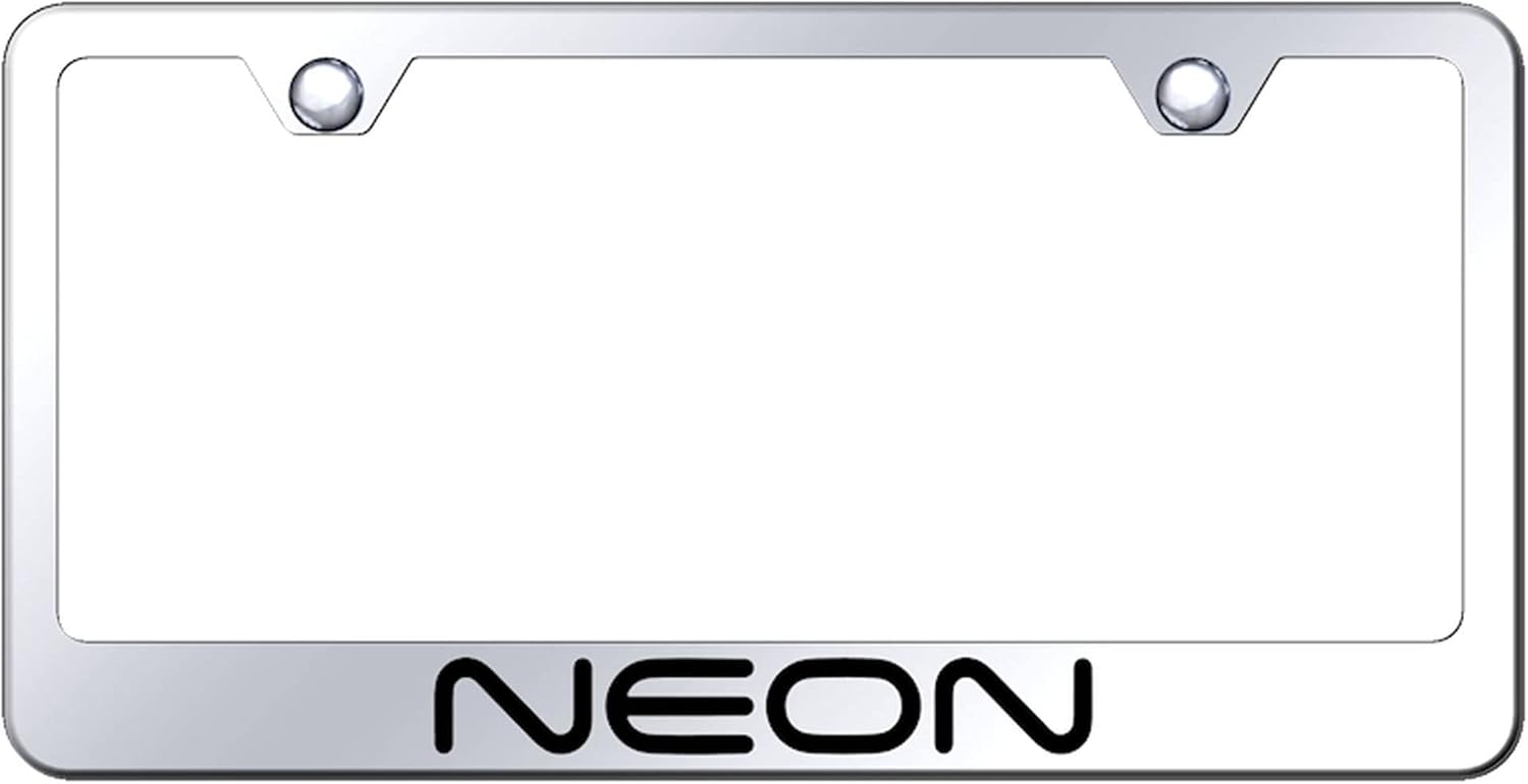 Au-TOMOTIVE GOLD Laser Etched Logo Stainless Steel License Plate Frame for Dodge Neon (Chrome)