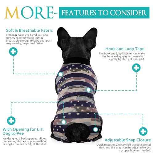 Image of KOESON Lightweight & Soft Surgery Recovery Suit for Large Dogs Female Male