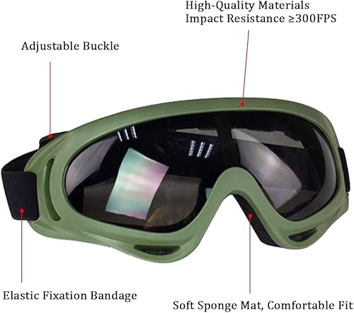 Miniatura 4 de AOUTACC Máscara de Airsoft y gafas, calavera, máscara de media cara, malla de acero y gafas para CS Paintball, tiro, juego de guerra, cosplay