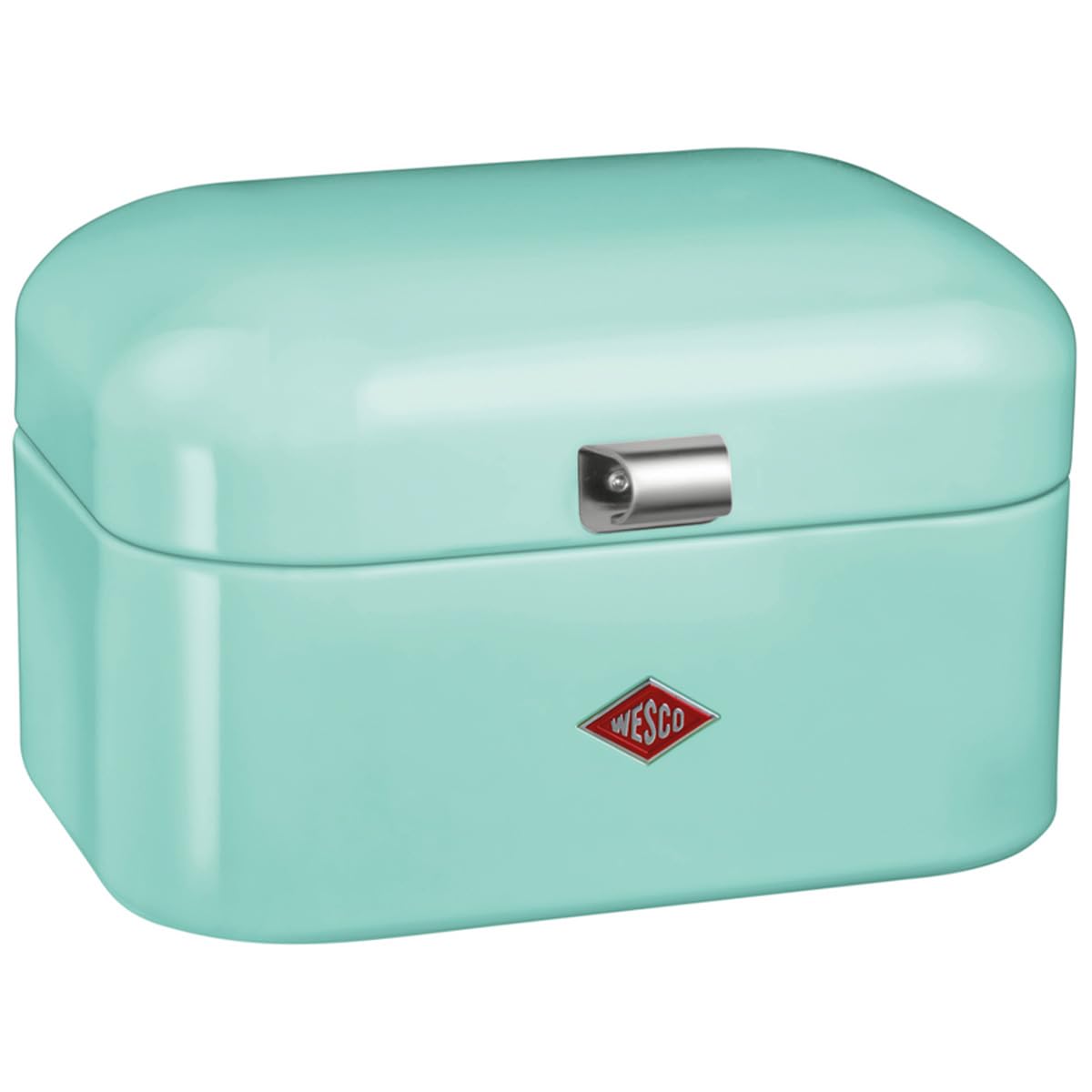WESCO Single Grandy Brotkasten in der Farbe mint grün, pulverbeschichtetes Stahlblech, Lüftungslöcher und stabiler Handgriff