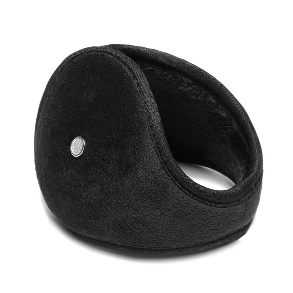 Erqiao Unisex Black B Windproof Earmuffs Men Women's Ear Warm Protector Thicken Plush Winter Warm Fleece Earmuff Outdoor Cycling Warmer Soft Ear Muffs(Black B)