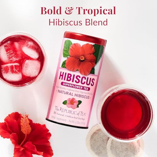 Image of The Republic of Tea - Natural Hibiscus Tea Refill Pack, 250 Tea Bags, Herbal Blend, Caffeine Free, Gluten Free