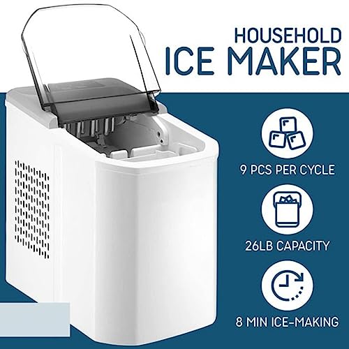 Máquina para hacer hielo portátil 22-26 lbs/24h blanca miniatura 2