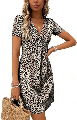 Image of LLHXRUI Sundresses for Women Sleeveless Boho Summer Dress Elegant Vacation Tank Dresses Casual Tunic Short Sun Dress