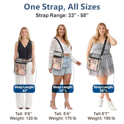 Image of PACKISM Clear Bag for Stadium Events - Clear Purses for Women Transparent Crossbody Messenger Bag for Concerts Game Day