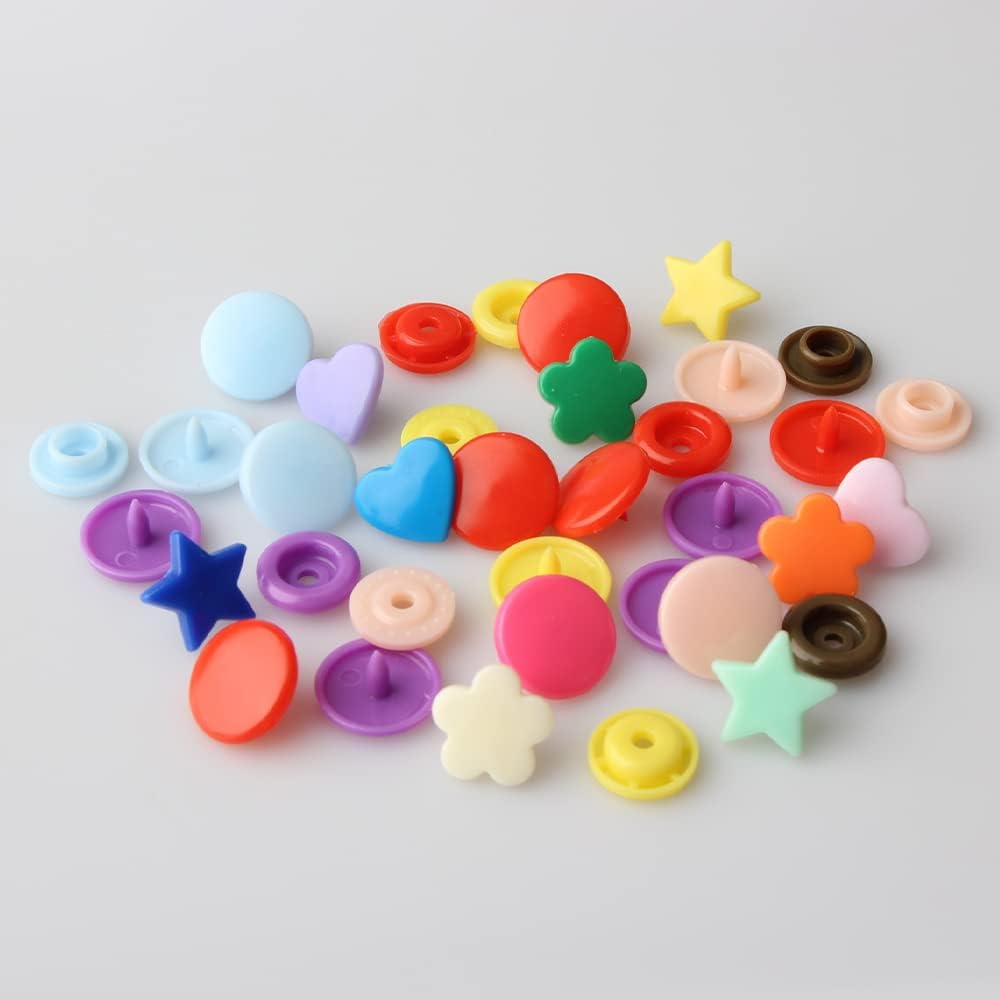 YUSBUTON Polygon snap kit with snap Pliers, 473pcs T5 snap kit for DIY and Sewing/Making/Repairing/Decorating Clothes, Diapers, Bibs