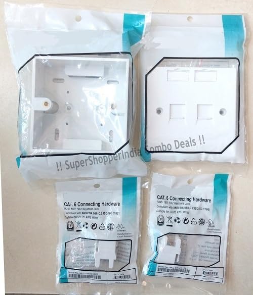 Combo 2 Cat I/O Dual Port Face Plate & Gang Box (Pack of 1)-image-17