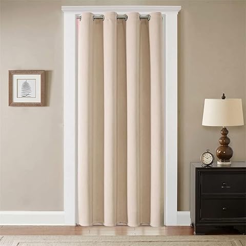 GYROHOME Beige Grommet Curtains, Soft and Durable, Drapes Blackout Room Darkening Window Treatment, Single Panel, for Living Room and Bed Room-39x78inch Cover