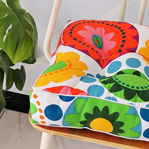 Vctops 1Pc Indoor Outdoor Bohemian Square Chair Cushion Seat Pad Floor Cushion Pillow (Sun Flower 1, 20"X20") #TOP5