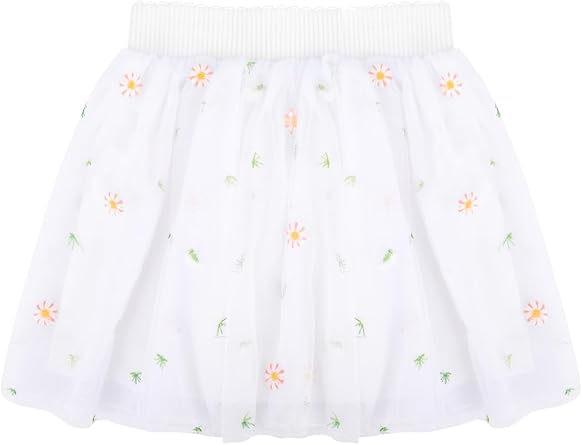 Bezioner Tutu Skirts for Toddler Girls Layered Embroidery Tulle Skirts for Girls Floral Skirt Party Customes