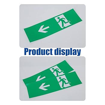 Lot De 6 Panneaux Issue De Secours Flèche Gauche - Autocollants PVC Luminescents 29x13cm - Pour Portes, Vitres