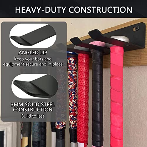 image for Aolamegs Baseball Bat Holder Rack - Metal Baseball Softball Bat Hanger