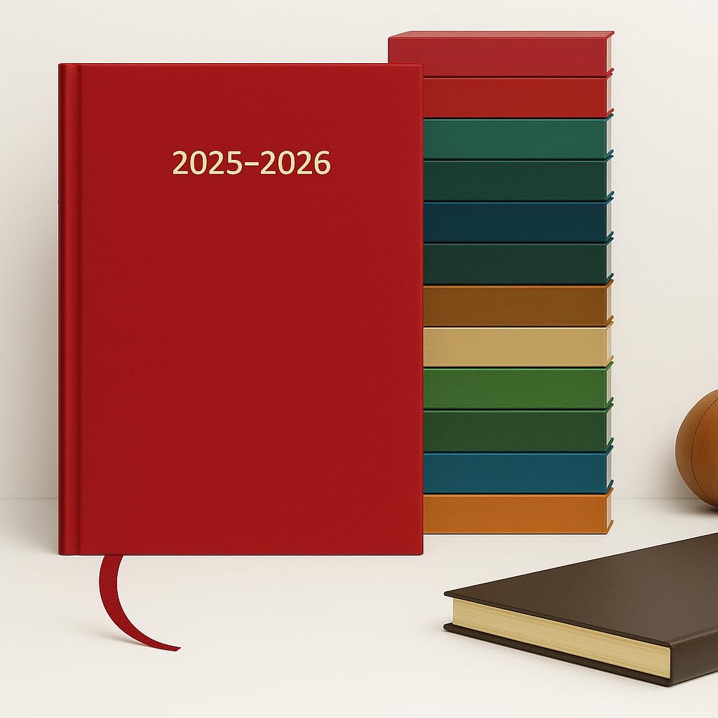 Top Sale Academic Diary 2026-2027 A5 Day Per Page Planner, Student Diary with Ribbon Marker, Hardcover Casebound Binding