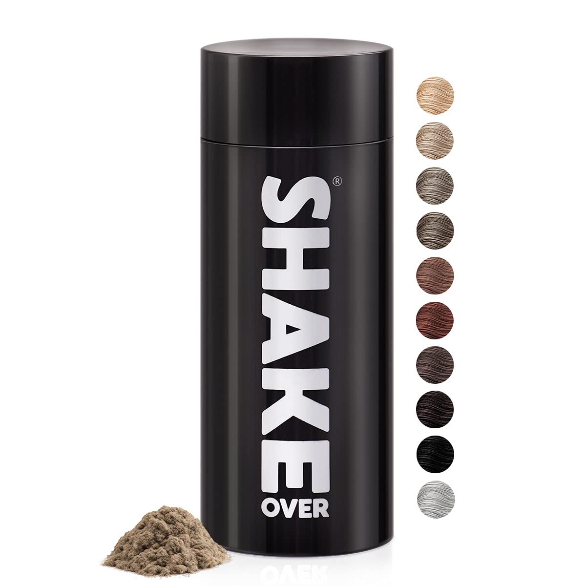 SHAKE OVER Veganes Streuhaar zur Haarverdichtung, mit Zink angereicherte Fasern, hochwertiges Schütthaar, Made in Europe (30 g, MEDIUM BLONDE)