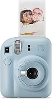 Fujifilm Instax Mini 12 Instant Camera Pastel Blue - Selfie Mirror, Close-up Mode, Auto Exposure for Fun Prints