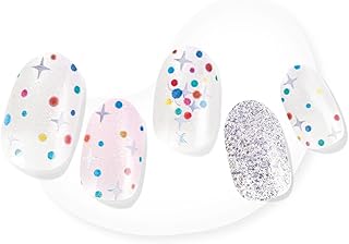 Dashing Diva Glaze Holiday Nail Strips - Festive Fruitcake | Works with Any LED Nail Lamp | Long Lasting, Chip Resistant, Semicured Gel Nail Strips | Contains 34 Salon Quality Nail Wraps, 1 Prep Pad, 1 File