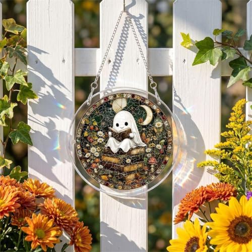 Fantasma de Halloween 2D en puzzle acrílico para adornar ventanas 6