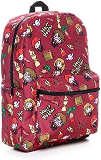 Harry Potter School Bag, Backpacks for Girls Boys with Chibi Character Print, School Supplies for Kids, Large Rucksack for School Travel, Harry Potter Gifts for Boys Girls Teenagers