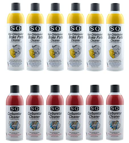 SQ 6 Non Chlorinated Brake Cleaner 14.5 OZ and 6 Carburetor Cleaner 12.5 OZ, State restrictions Apply