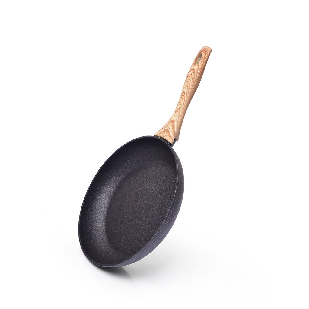 FISSMANFrying Pan BLACK COSMIC 26 cm with Induction Bottom and Bakelite Handle, Aluminum with Non-Stick Coating and Golden Splashes, Compatible with All Types of Stoves