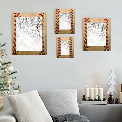 Dihomi Vintage Baseball Sports 5X7 Picture Frame, Wooden Picture Frame For Wall Or Table Top Decor Display 5X7 4X6 Or 5X3 Picture, Group Family Weddings Christmas Photo Frame For Gift #TOP7