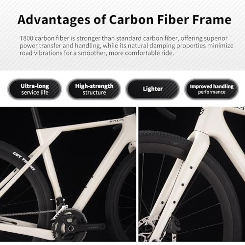 SAVADECK Carbon Gravel Bike – T800 Carbon Frame & Fork,
