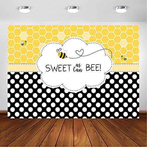 Avezano Sweet As Can Bee Backdrop Honeycomb Bee Theme Baby Shower Photography Background Photoshoot BeeDay Birthday Party