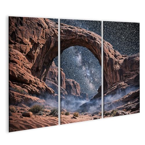 Tableau sur toile triptyque haut de gamme islandburner arche de grès étoilée