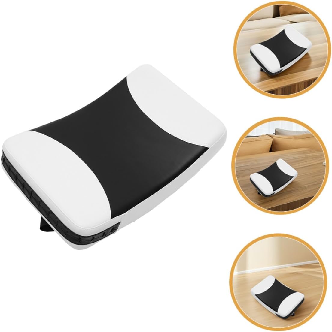 Taekwondo Kicking Pad and Curved Side Kick Shield for Martial Arts Training, Black and White Small Size Sport Shield for Karate Sparring and Kickboxing Sessions