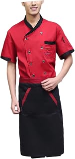 Chaquetas De Catering Abrigo De Cocina Unisex Chaqueta De Chef Manga Corta Uniformes De Restaurante De Trabajo De Cocina Bata Blanca De Cocinero Ejecutivo Cocinero Black