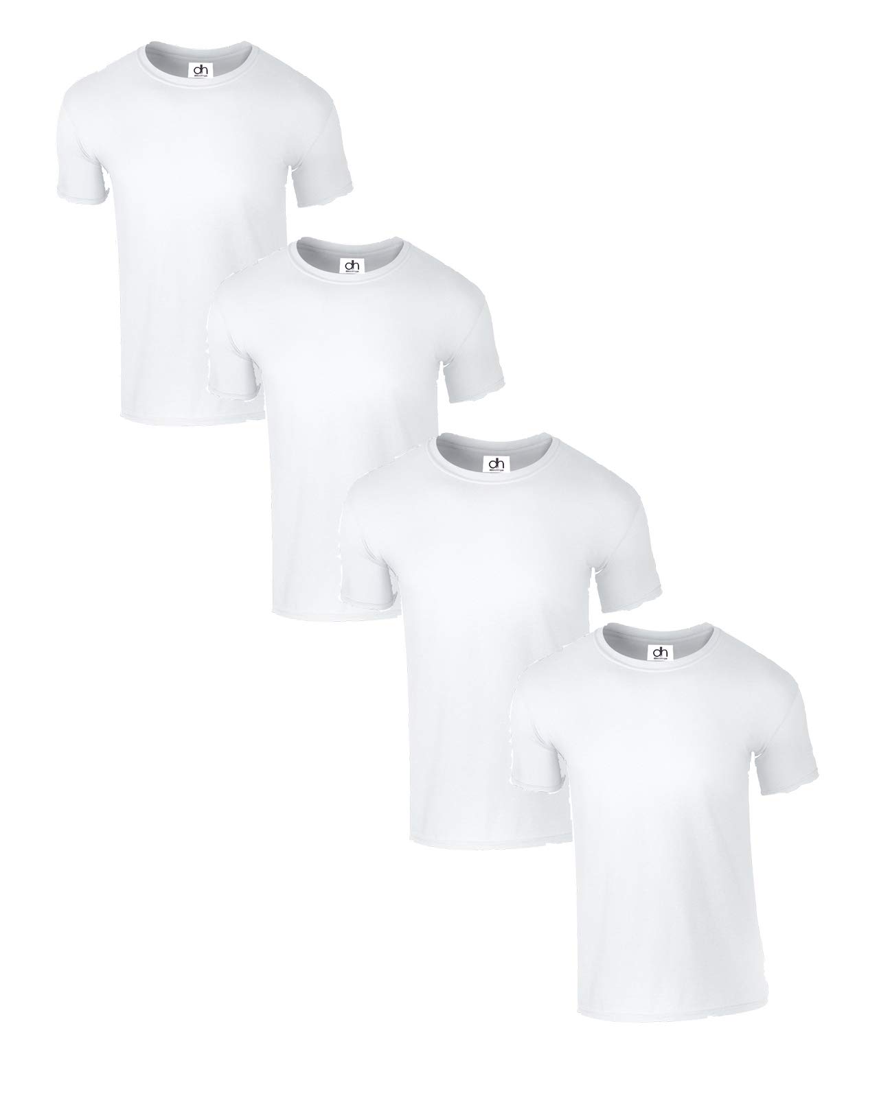 Pack of 4 Premium Crew Neck T-Shirt XS-3XL Tshirt t Shirt Plain Regular Fit Short Sleeve 100% Cotton 180gsm